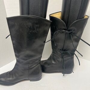 Manolo Blahnik Black Leather Boots
